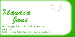 klaudia jani business card